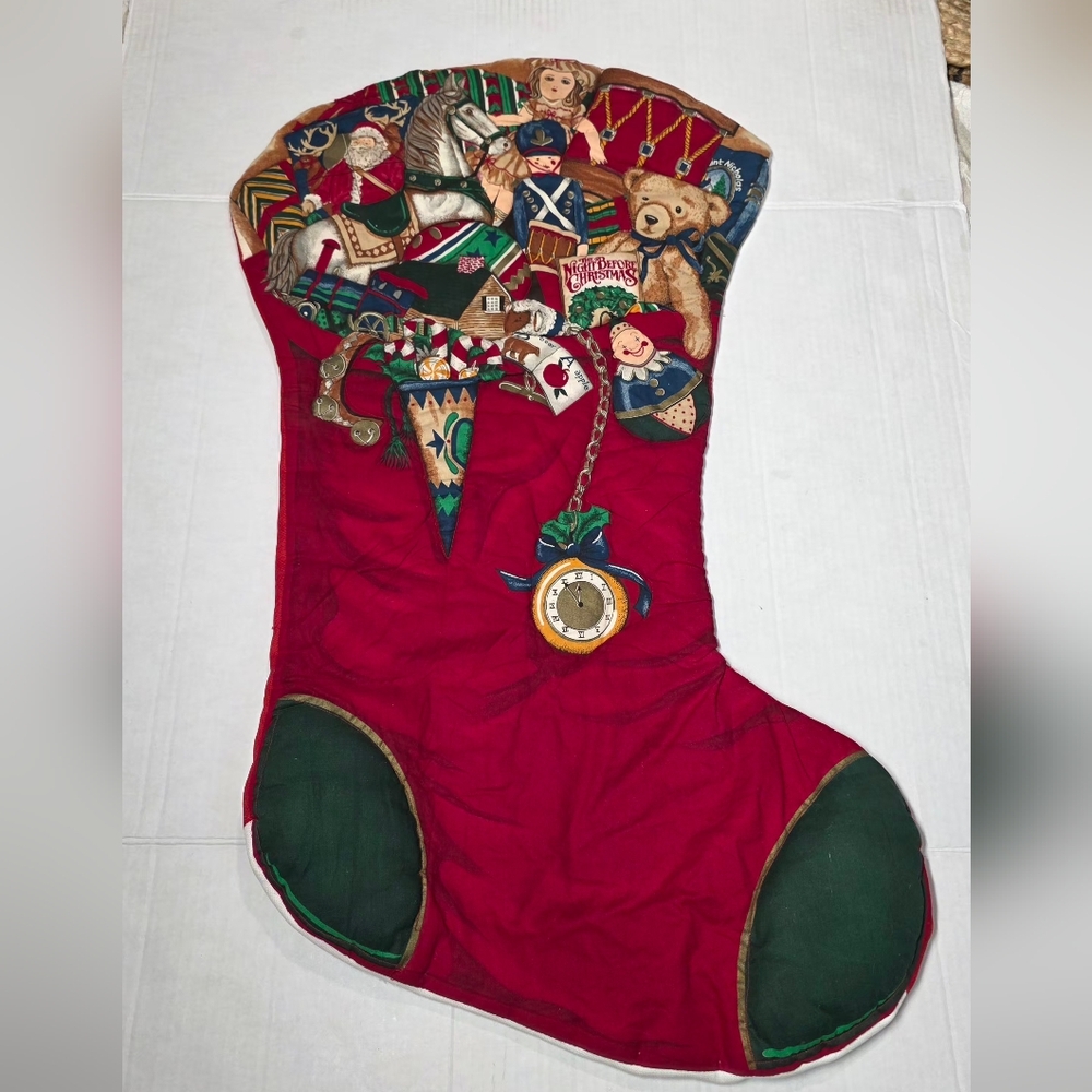 Vintage Hand Made Christmas Stocking Wall Hanging Devoration